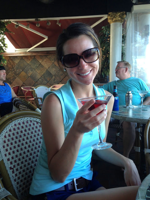 Blogger Stephanie Ziajka of Diary of a Debutante drinking a martini from The Tini Martini Bar in St Augustine