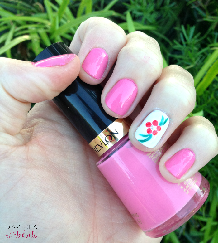 Floral Spring Nail Trends featuring Revlon's Bubbly, Fearless, and Trendy shades