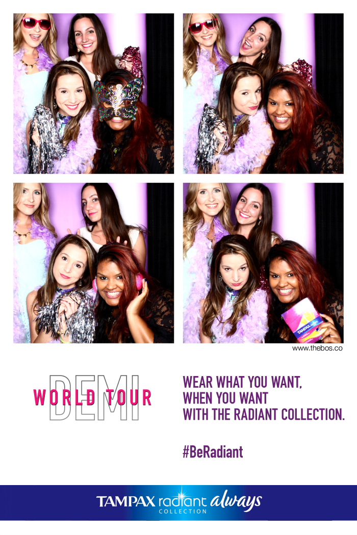 #BeRadiant, Demi World Tour, Tampax, Be Radiant Sweepstakes