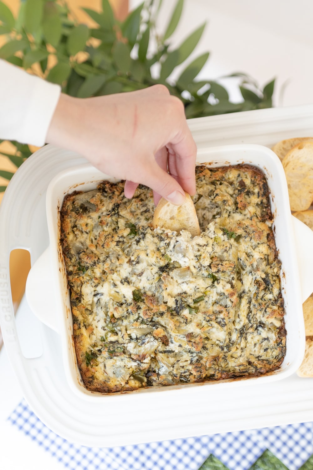 baked spinach cheese dip recipe created by blogger Stephanie Ziajka on Diary of a Debutante