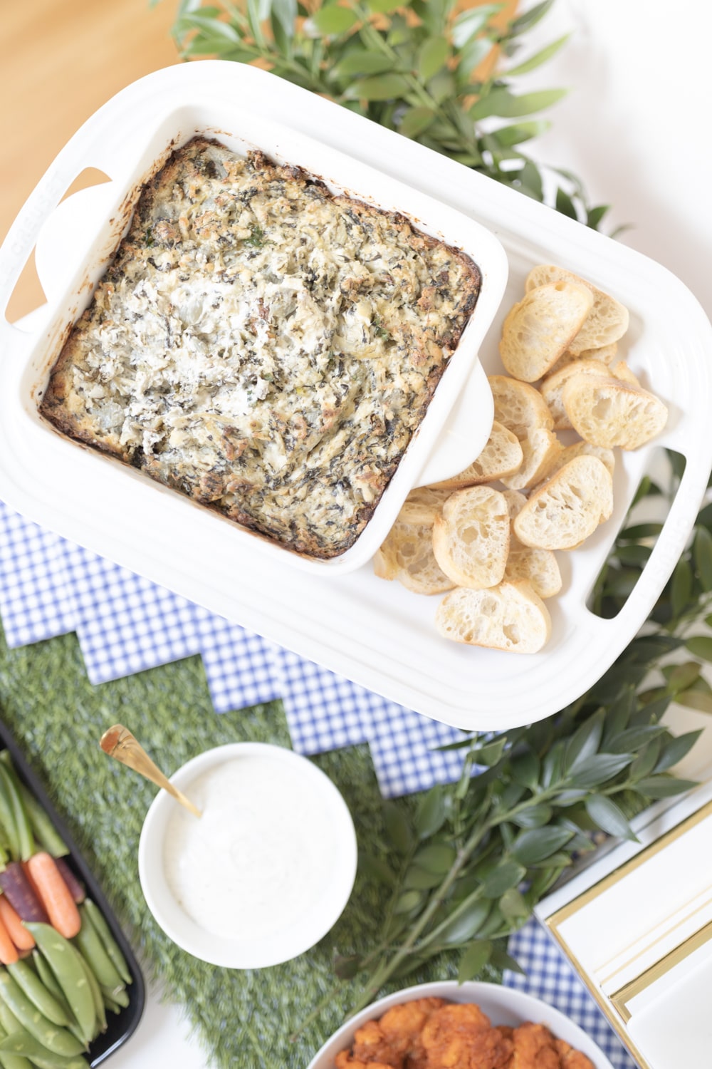 Baked spinach dip made by blogger Stephanie Ziajka on Diary of a Debutante