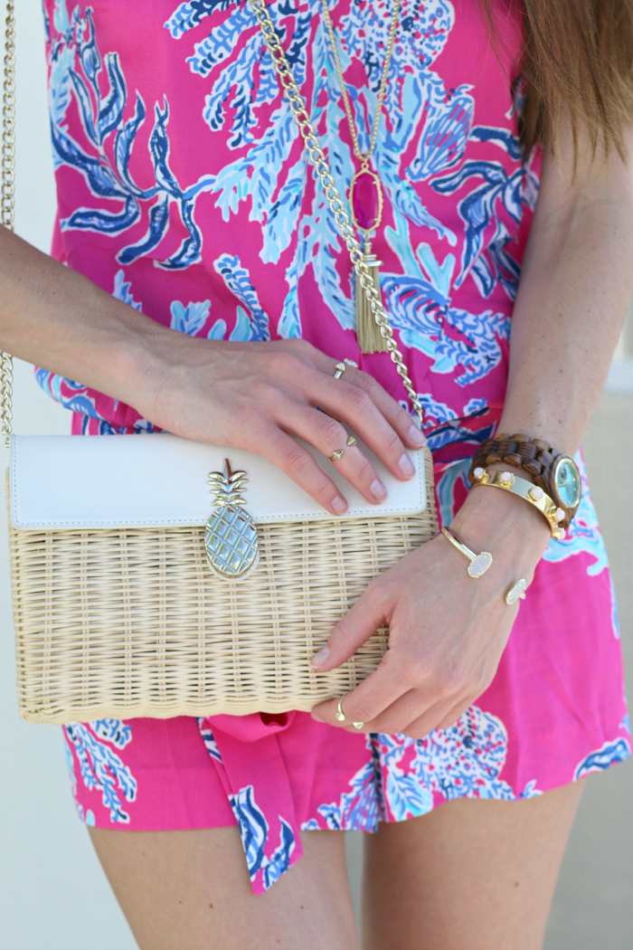Lilly Pulitzer Dusk Romper in Capri Pink Samba styled by southern fashion blogger Stephanie Ziajka from Diary of a Debutante, Lilly Pulitzer romper, Lilly Pulitzer vacation outfit, Lilly Pulitzer Key West