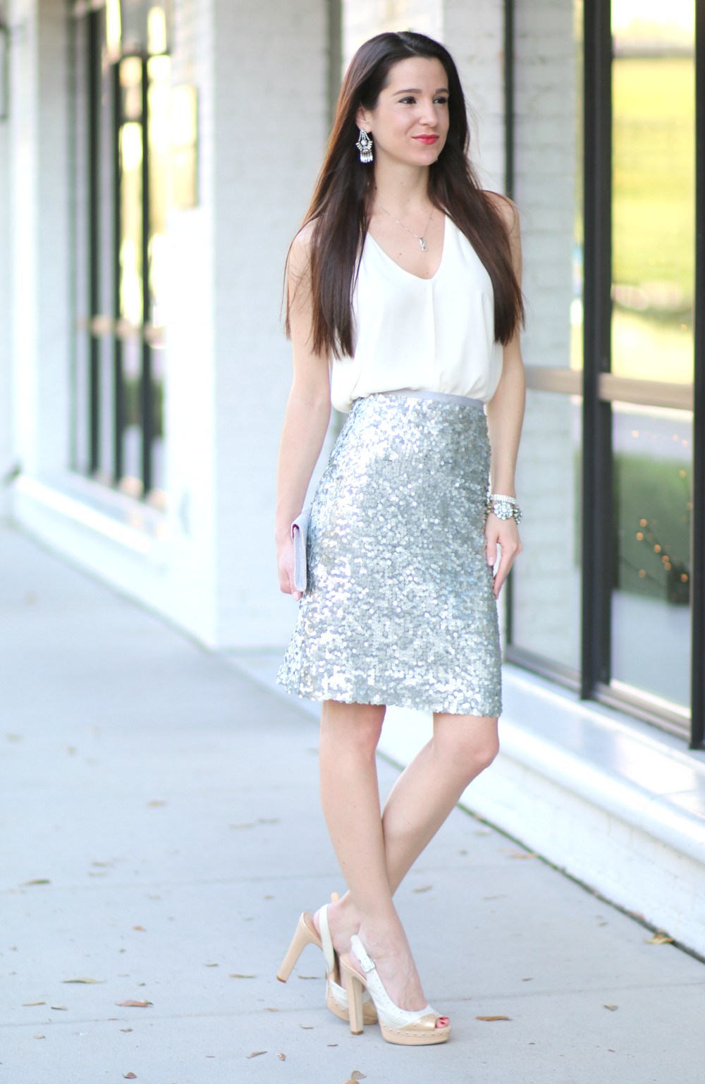 New Year's Outfit, NYE Outfit, Sequin Pencil Skirt, J. Crew Pencil Skirt, Stephanie Ziajka, Diary of a Debutante
