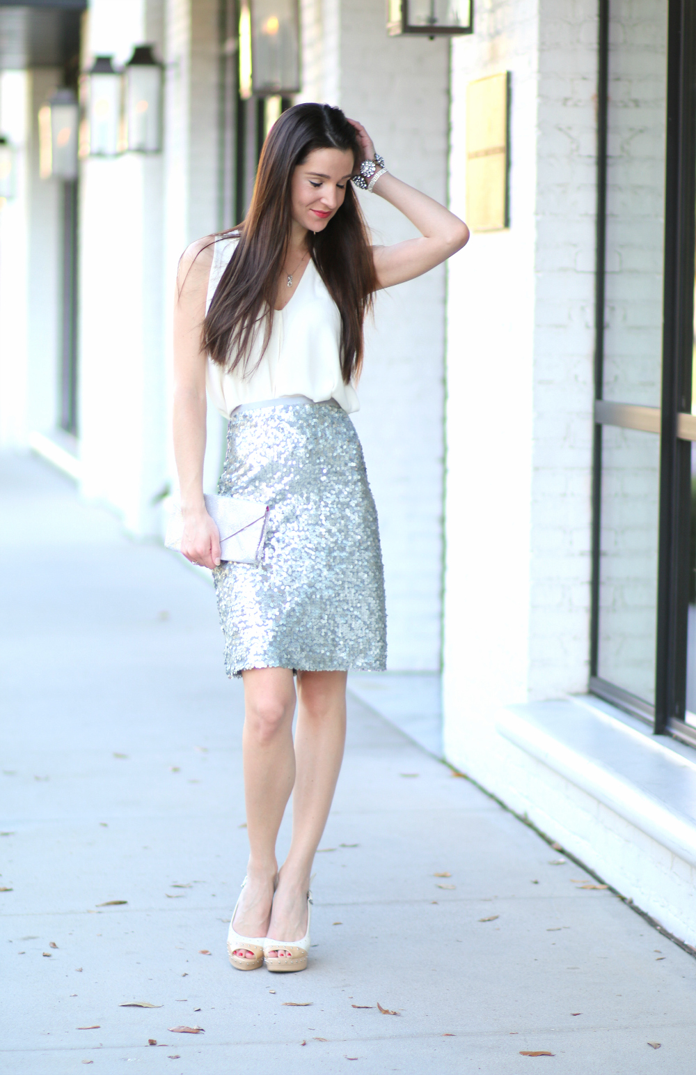 New Year's Outfit, NYE Outfit, Sequin Pencil Skirt, J. Crew Pencil Skirt, Stephanie Ziajka, Diary of a Debutante