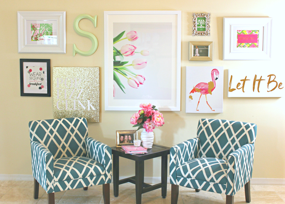 Lilly Pulitzer-Inspired Living Room Wall Art Collage