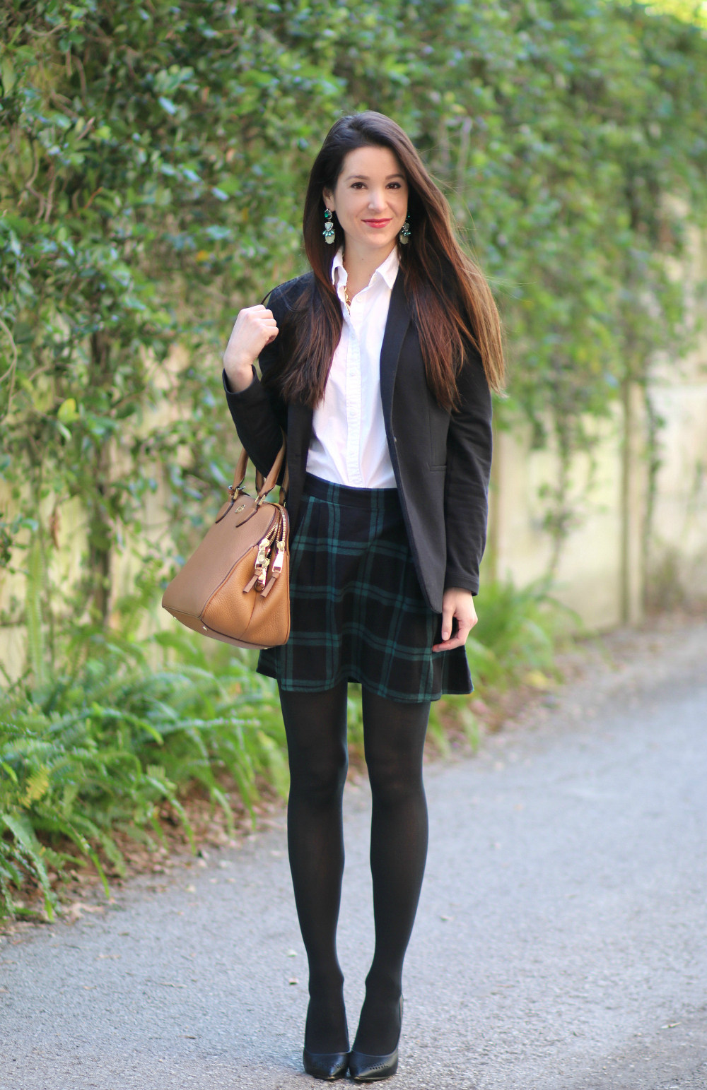 Black Plaid Skirt, Black Blazer, Prep School Look, Stephanie Ziajka, Diary of a Debutante, Old Navy Style