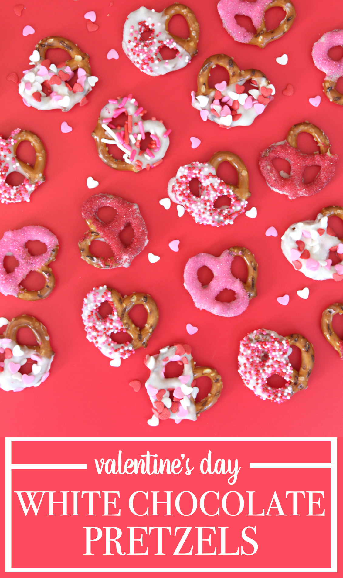 Valentine's white chocolate covered pretzels recipe by blogger Stephanie Ziajka on Diary of a Debutante