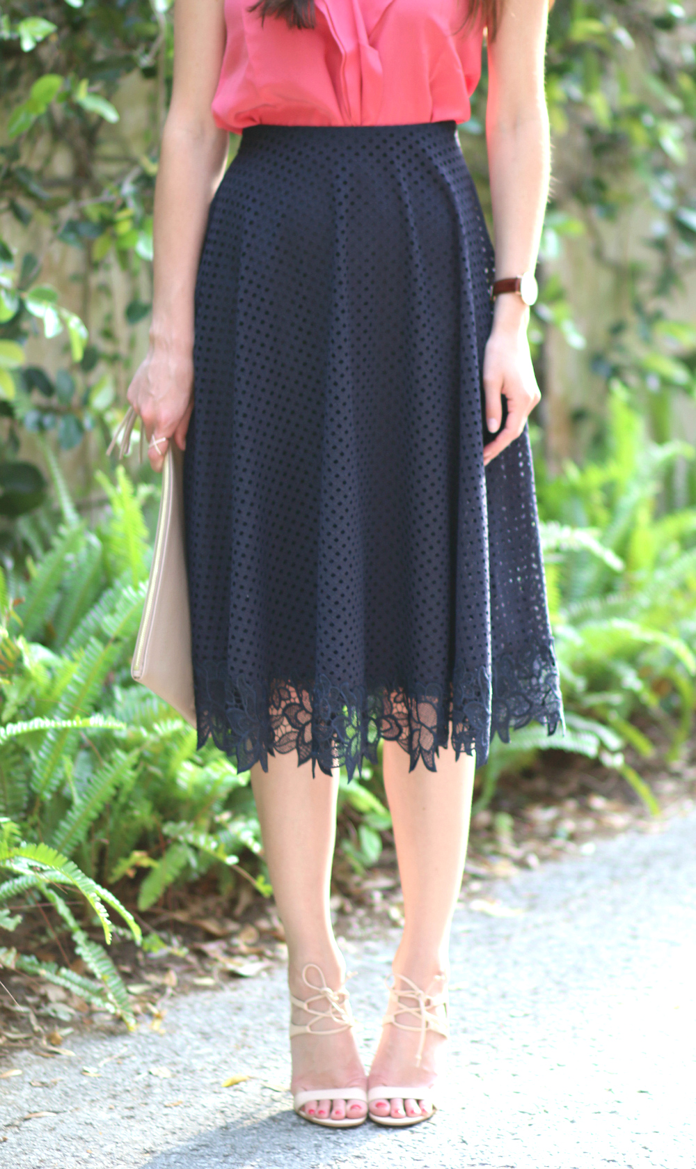 Ann Taylor Skirt, Floral Lace Midi Skirt, Lace Midi Skirt, Lace Swing Skirt, Spring Outfit, Stephanie Ziajka, Diary of a Debutante