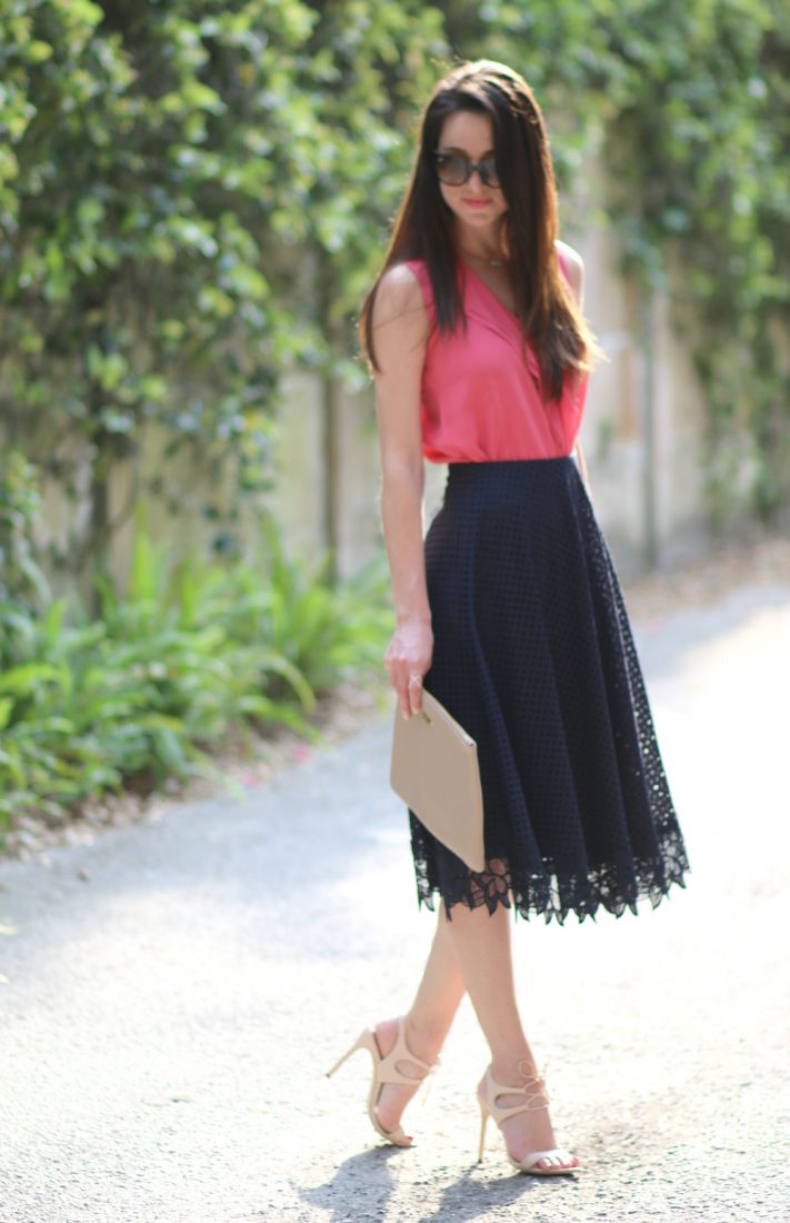 Ann Taylor Lace Midi Skirt to Bring Out the Brighter Side of Work Chic