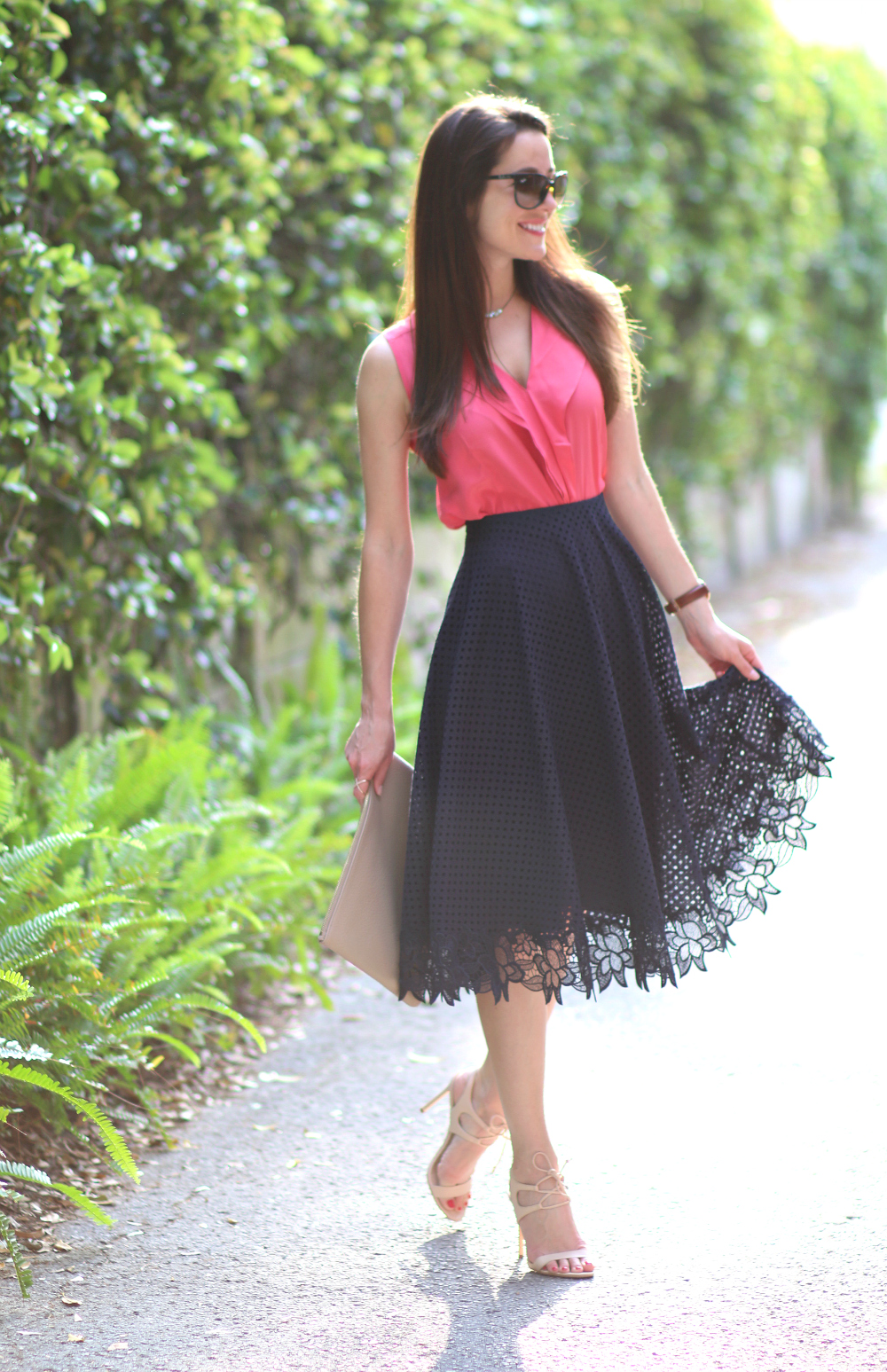 Ann Taylor Skirt, Floral Lace Midi Skirt, Lace Midi Skirt, Lace Swing Skirt, Spring Outfit, Stephanie Ziajka, Diary of a Debutante
