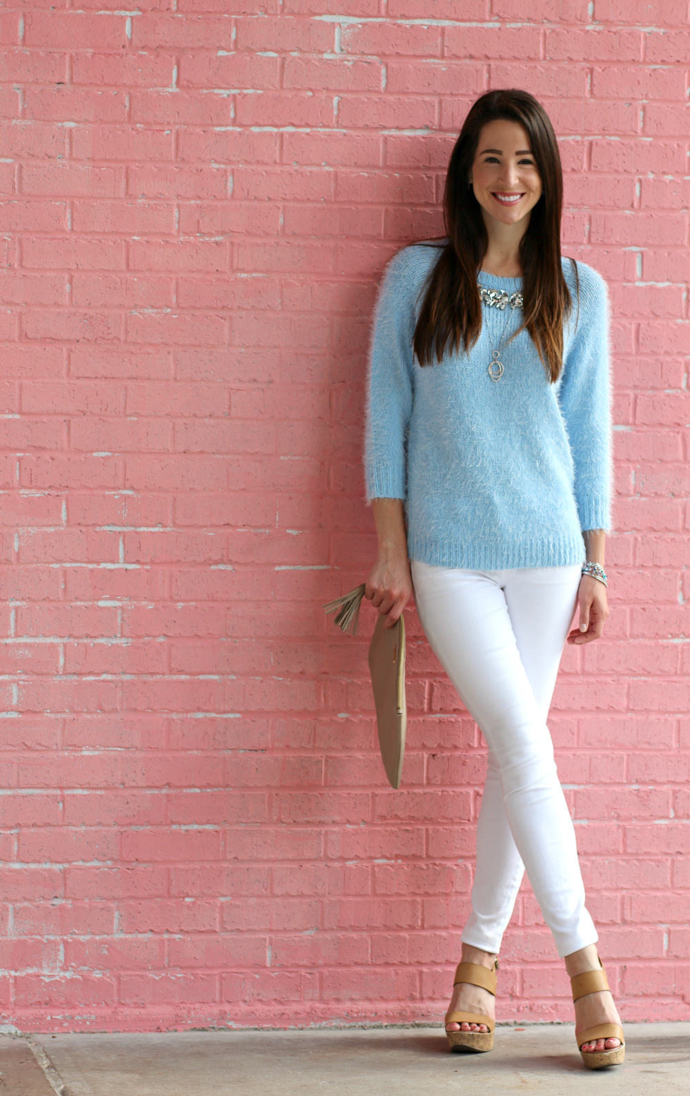 Periwinkle Sweater, Bejeweled Sweater, Baby Blue Sweater, PAIRIE Jewelry, Blue Jewelry, Jewelry Giveaway, Giveaway, Stephanie Ziajka, Diary of a Debutante