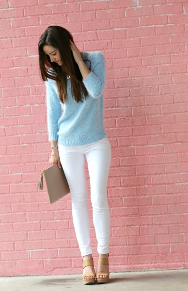 Cozy and Affordable Periwinkle Sweater with PAIRIE Jewels