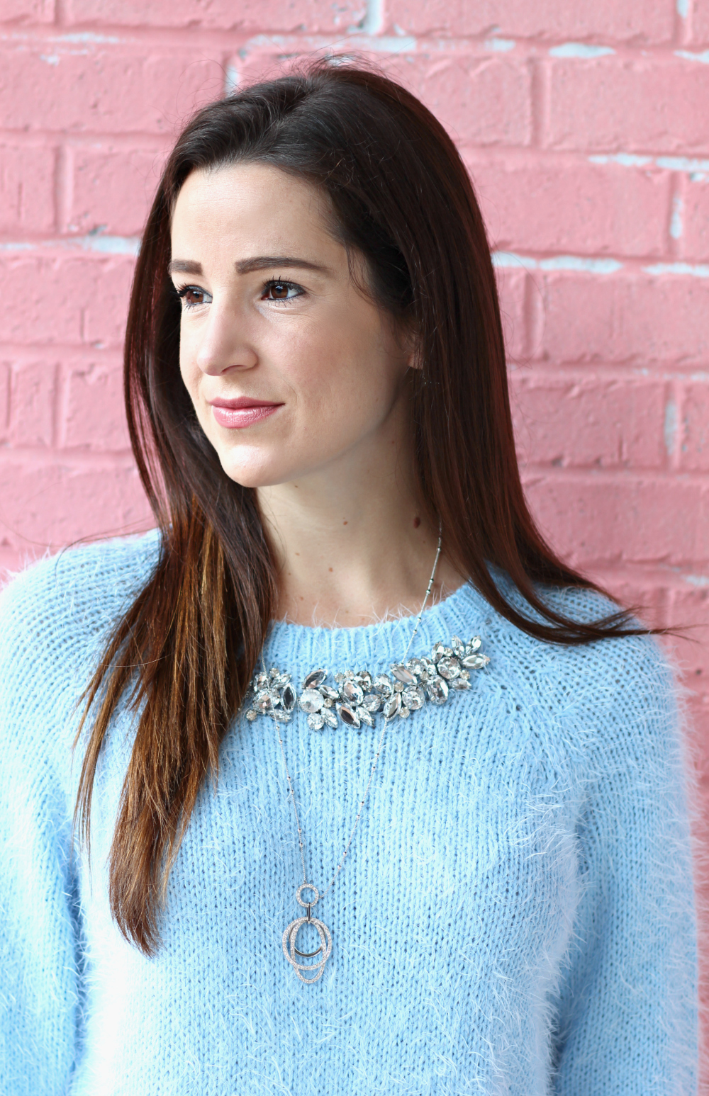 Periwinkle Sweater, Bejeweled Sweater, Baby Blue Sweater, PAIRIE Jewelry, Blue Jewelry, Jewelry Giveaway, Giveaway, Stephanie Ziajka, Diary of a Debutante