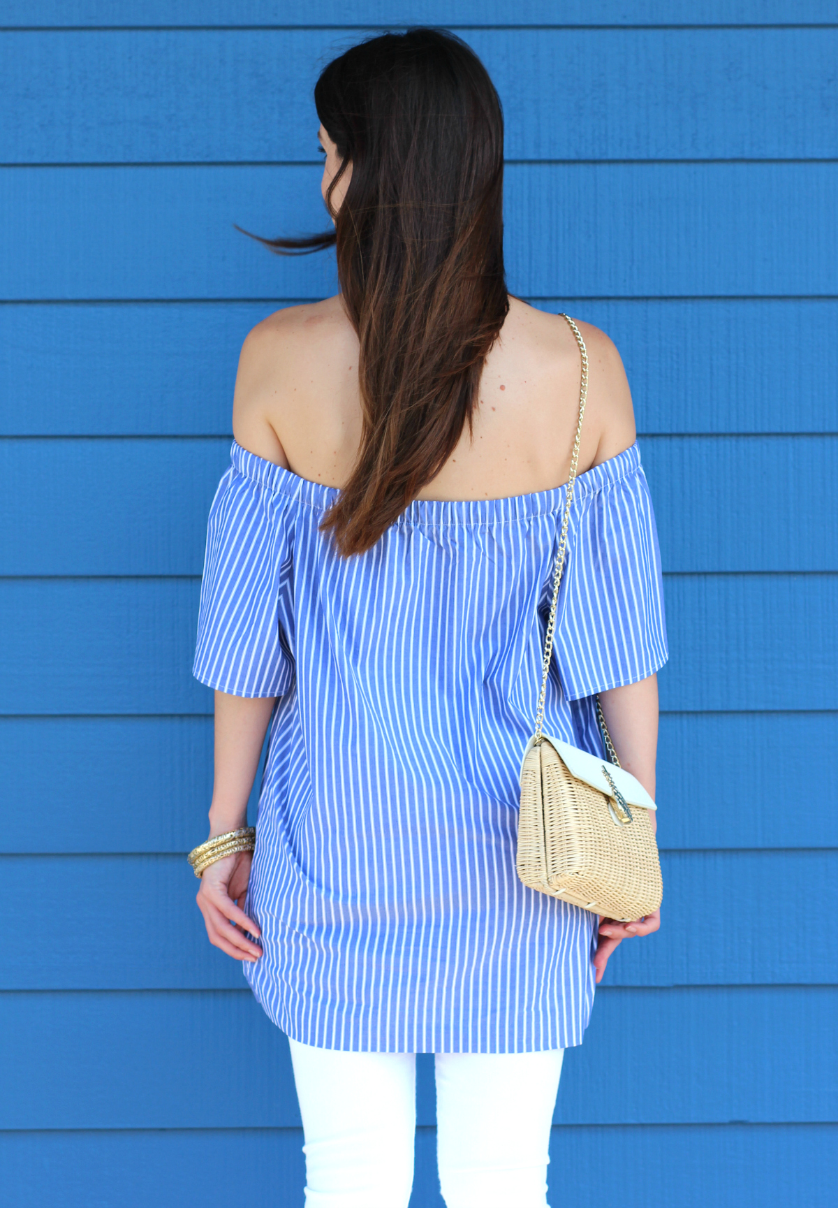 Striped Off the Shoulder Top, Off the Shoulder Top, Banana Republic Top, Hair Cuttery, Summer Hairstyle, My HC Look, Stephanie Ziajka, Diary of a Debutante