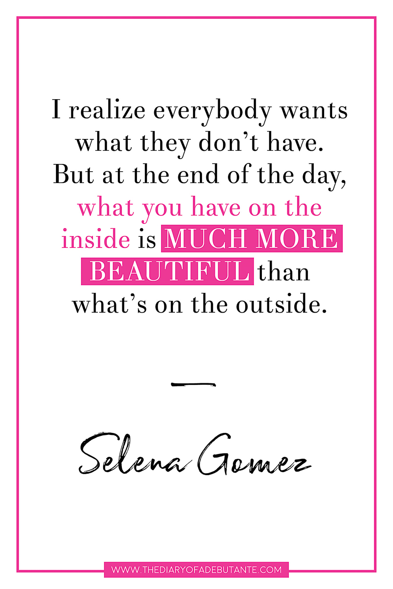 19 inspiring celebrity quotes about body image and eating disorders, Selena Gomez inspirational quote