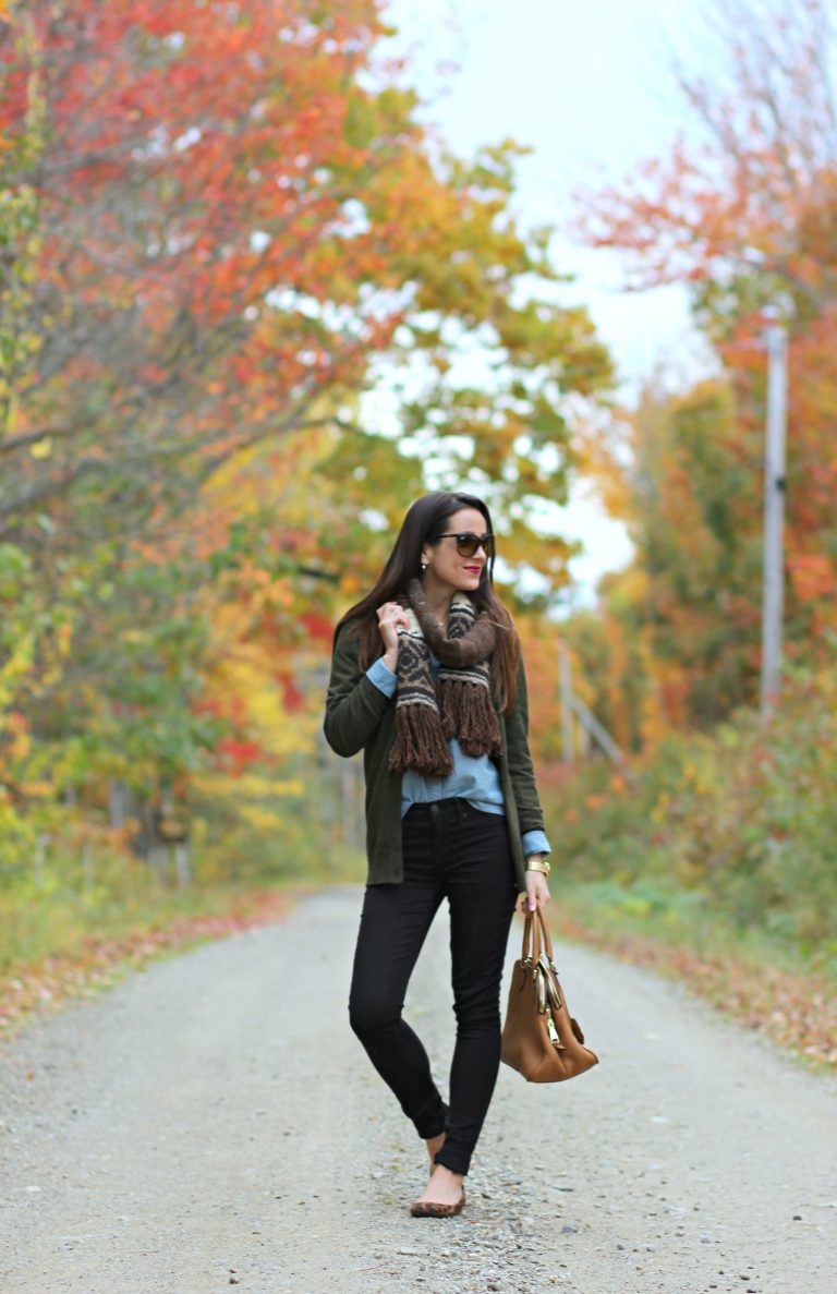 J.Crew Factory Olive Cardigan Sweater Outfit | Diary of a Debutante