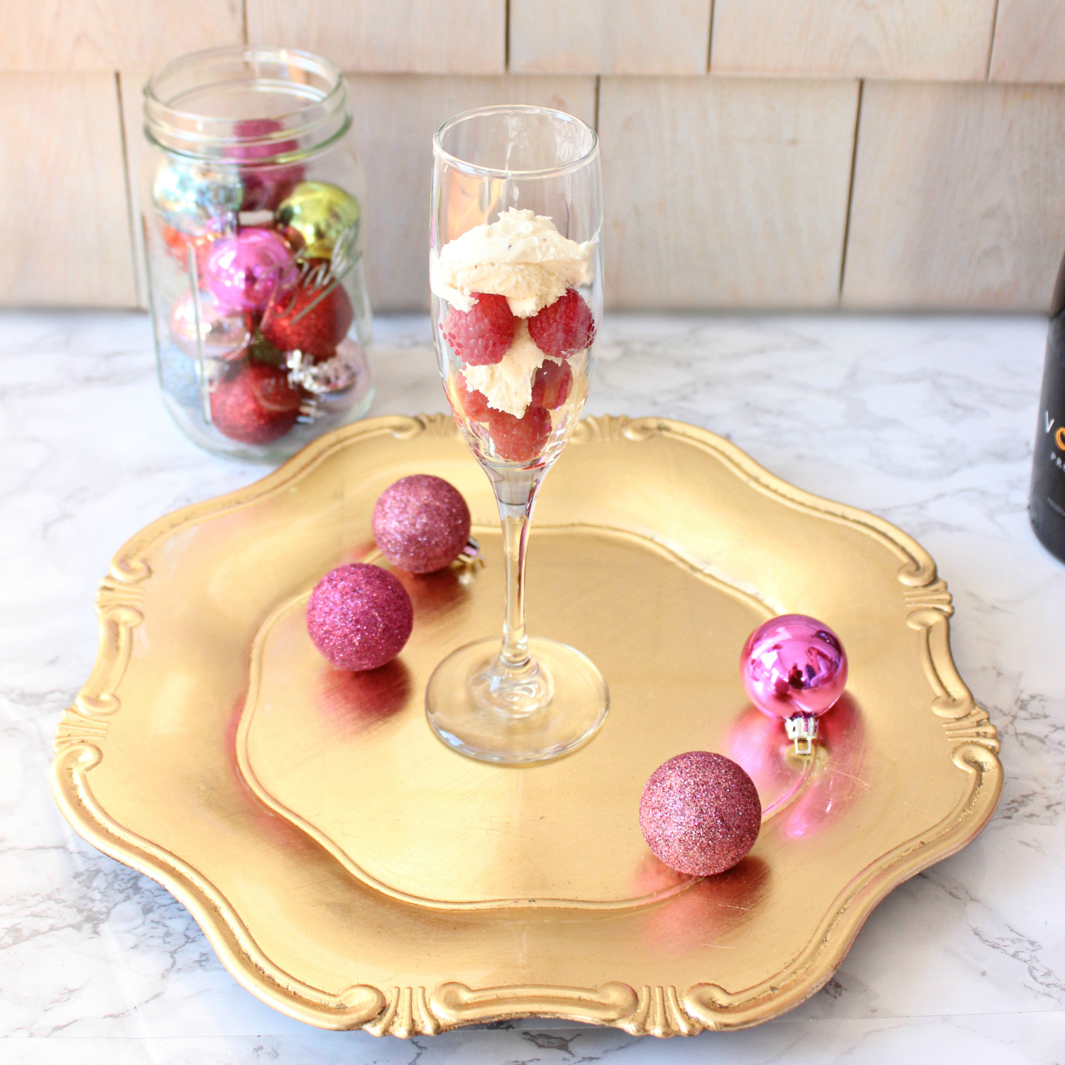 This delicious Raspberry Champagne Float cocktail is perfect for the holidays!