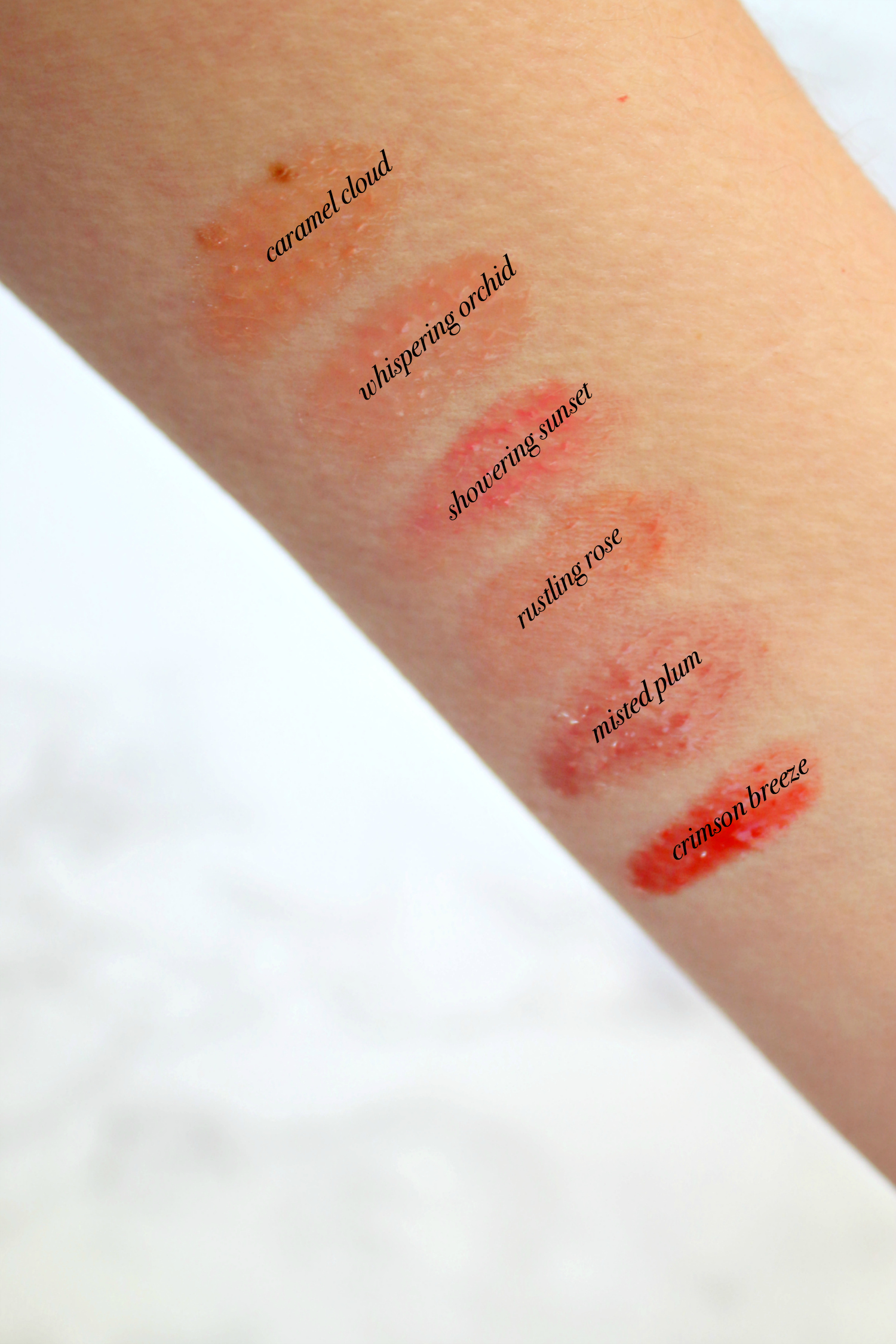 Burt's Bees Tinted Lip Oil Swatches
