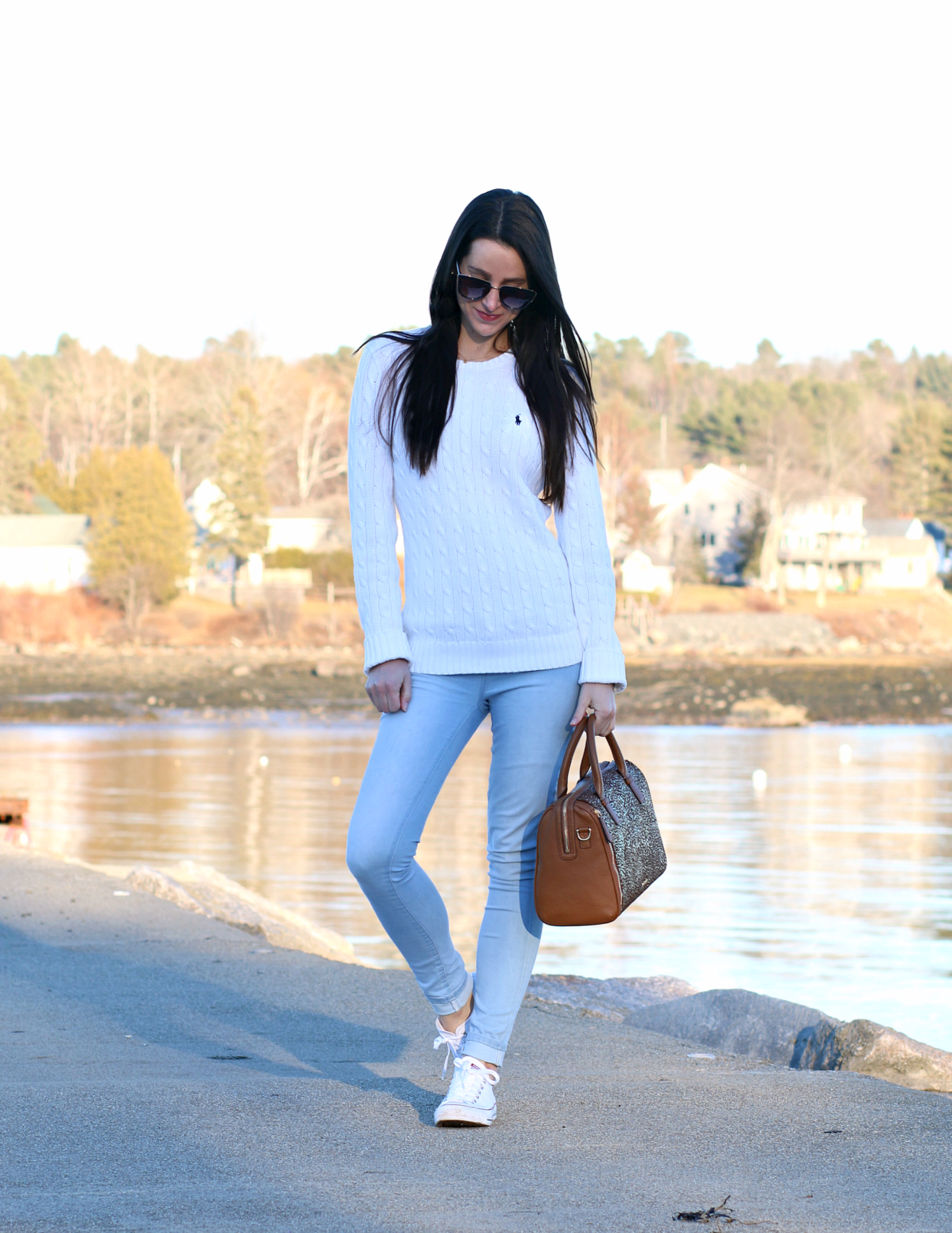 How to wear an oversized cable knit sweater