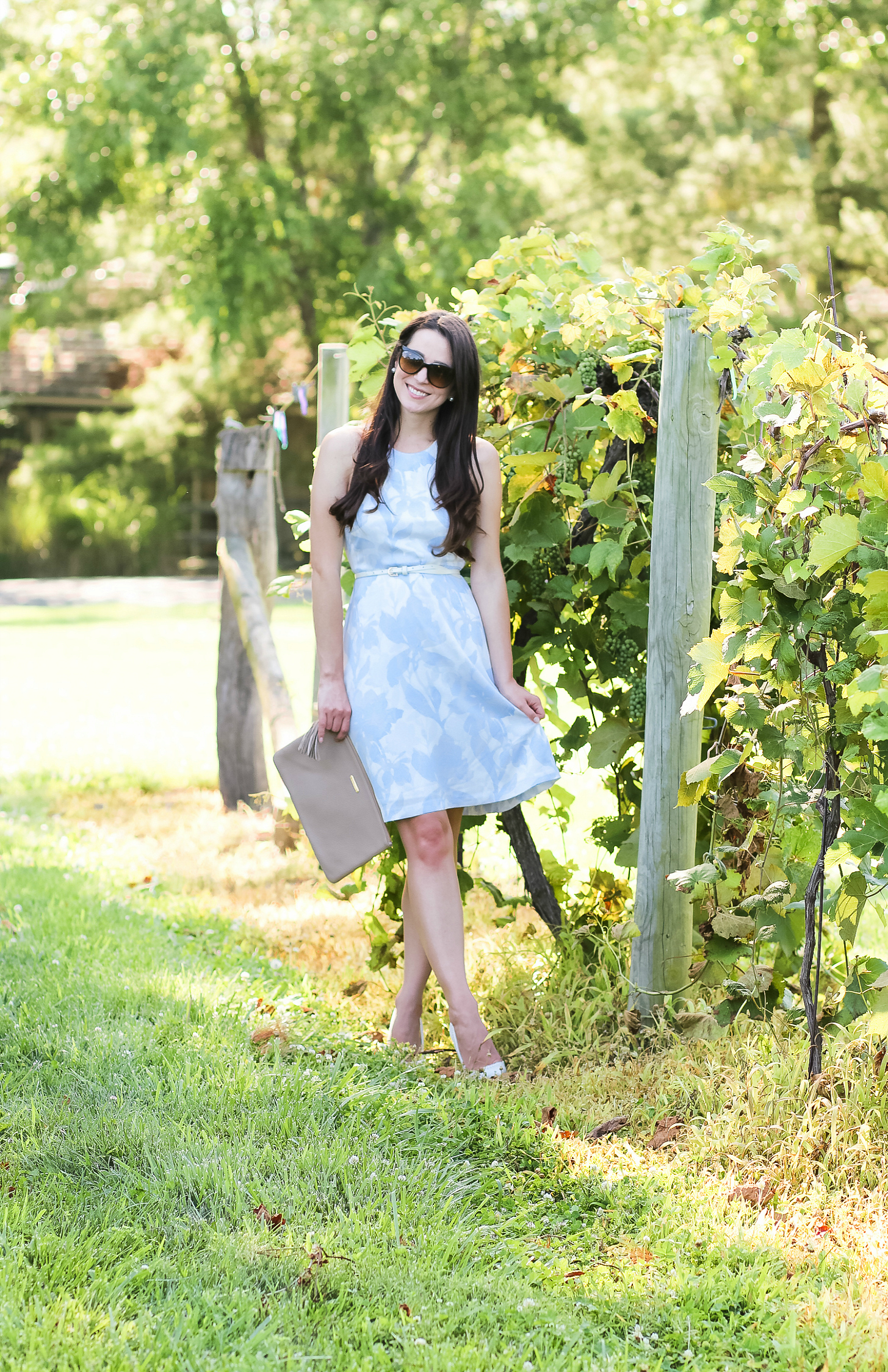 What to Wear to a Wine Tasting: Banana Republic Floral Fit and Flare Dress