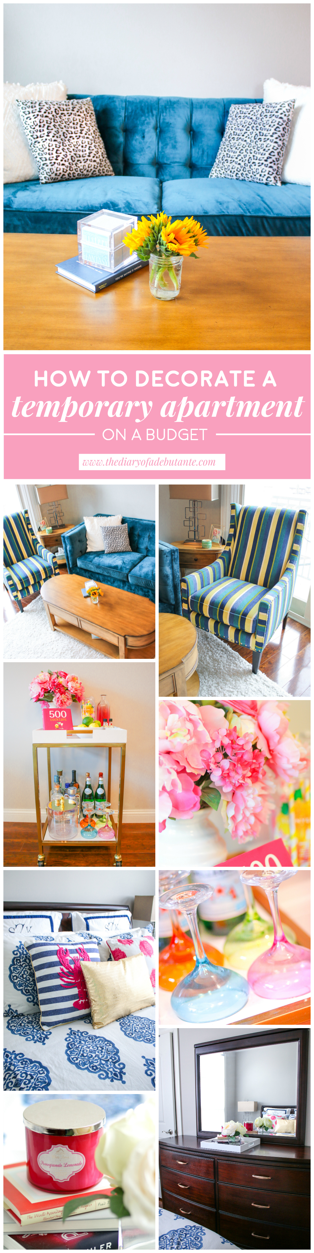 Columbia Apartment Tour: How to Decorate and Furnish a Temporary Apartment on a Budget by southern lifestyle blogger Stephanie Ziajka from Diary of a Debutante