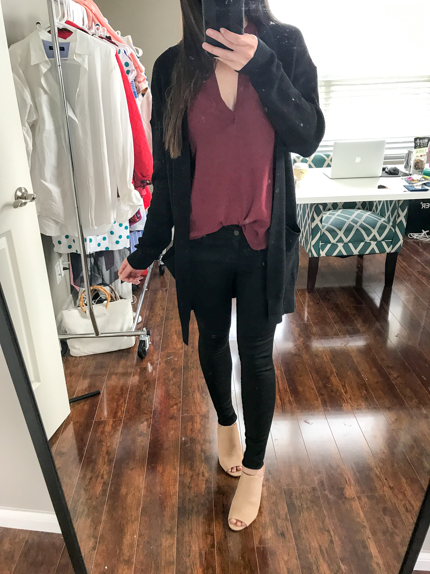 Nordstrom Anniversary Sale 2017 Hits and Misses: BP. Rib Neck Cardigan and Hudson Jeans Elysian Nico Super Skinny Jeans