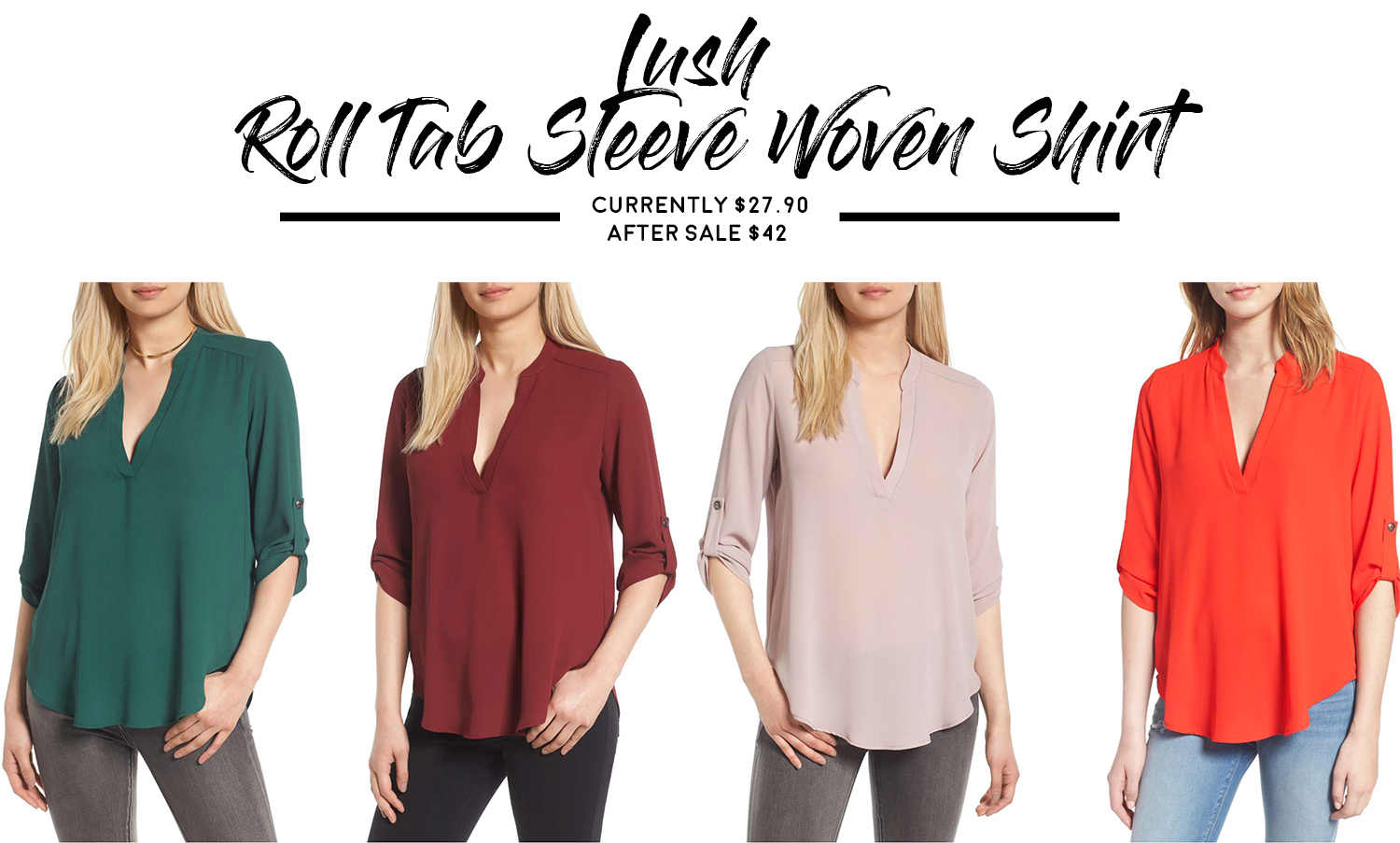 Nordstrom Anniversary Sale 2017 Hits and Misses: Lush Roll Tab Sleeve Woven Shirt