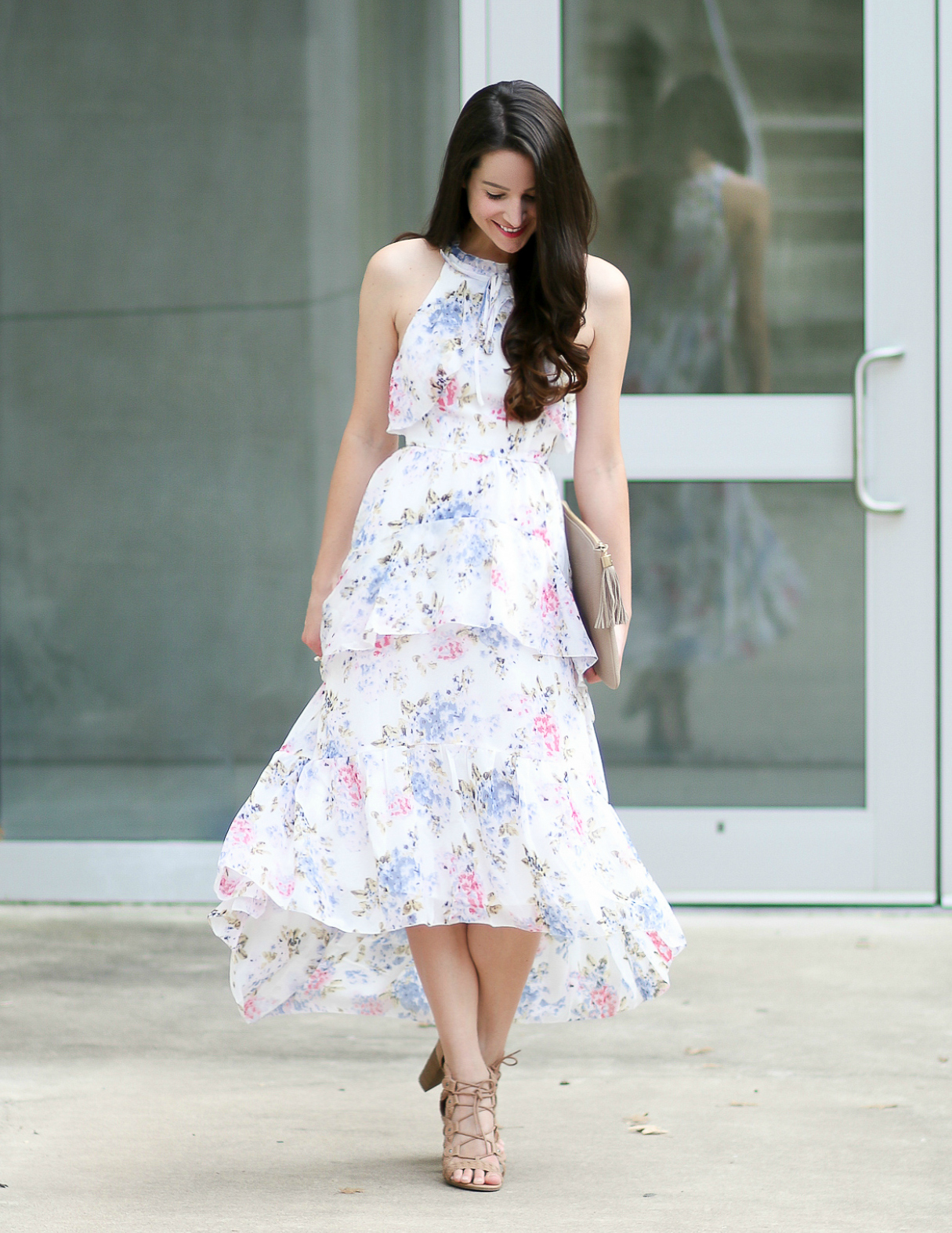 honestly love you pink floral maxi dress