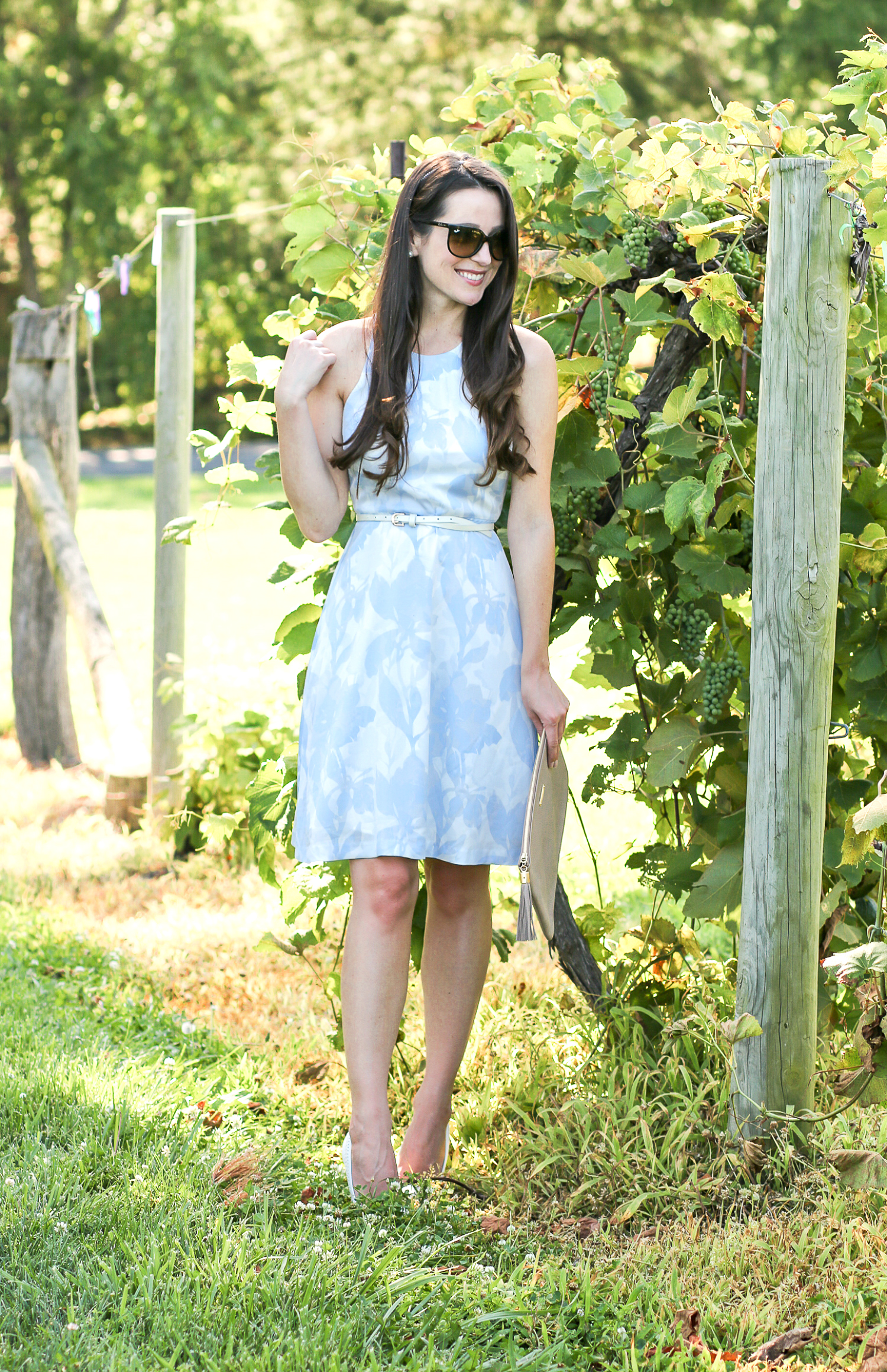 What to Wear to a Wine Tasting: Banana Republic Floral Fit and Flare Dress