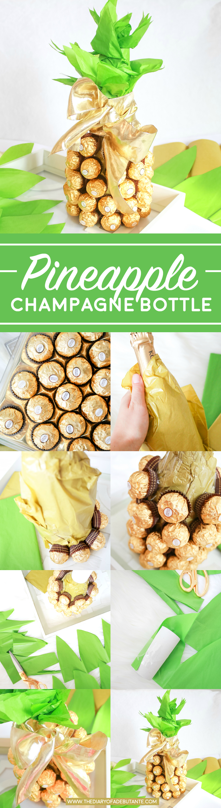 Looking for DIY housewarming gifts? Look no further than this adorable chocolate-covered champagne pineapple by southern blogger Stephanie Ziajka from Diary of a Debutante