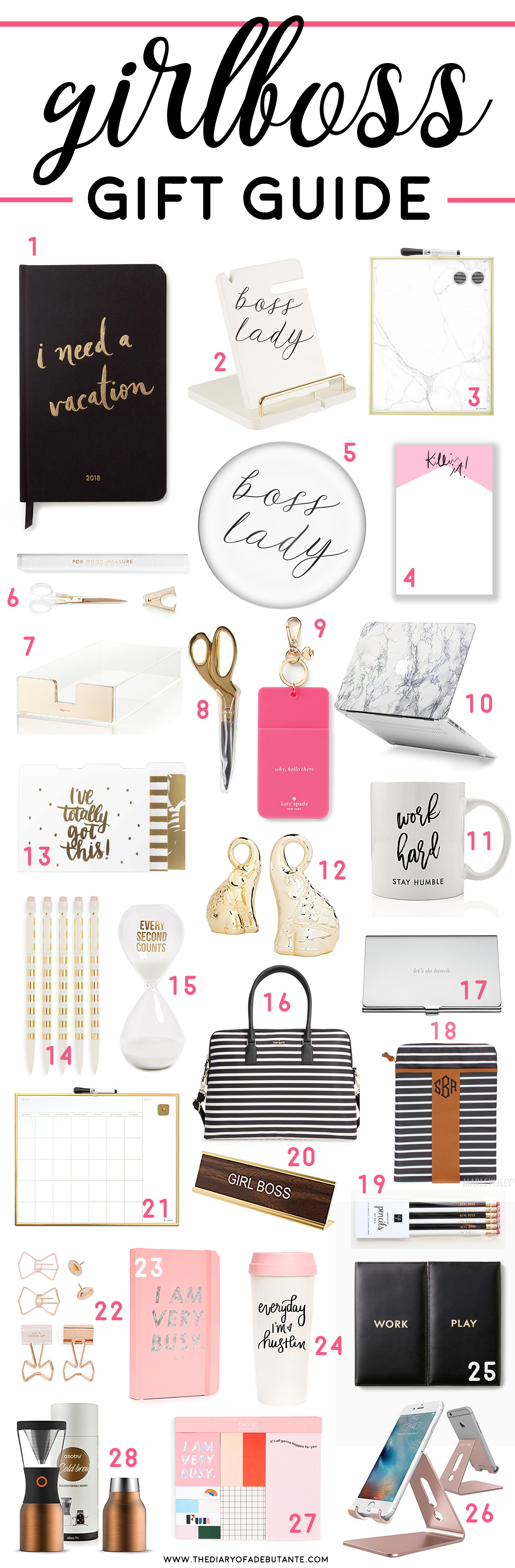 28 girlboss gift ideas for the workaholic woman in your life | Girlboss gift ideas | Gift ideas for workaholic women | Everyday She's Hustlin: Gift Guide for the Girlboss by southern blogger Stephanie Ziajka from Diary of a Debutante