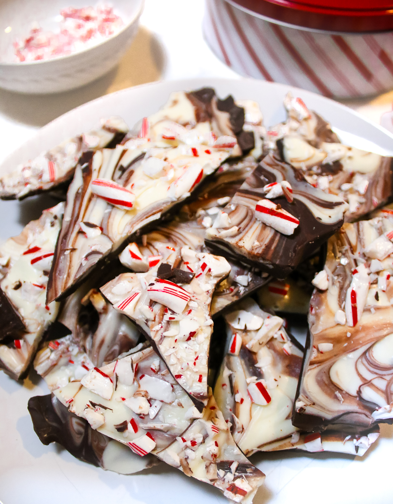 Homemade peppermint bark recipe adapted from Elisabet Der Nederlanden's "Holiday Cookies" that tastes exactly like the famous William Sonoma Peppermint Bark by southern blogger Stephanie Ziajka from Diary of a Debutante