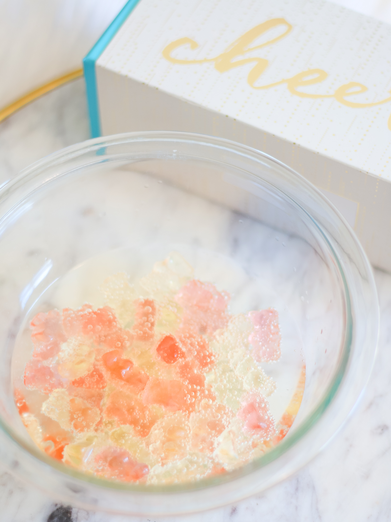 How to make champagne gummy bears by southern lifestyle blogger Stephanie Ziajka from Diary of a Debutante, easy champagne soaked gummy bears recipe using Sugarfina Champagne Bears Gummy Candy