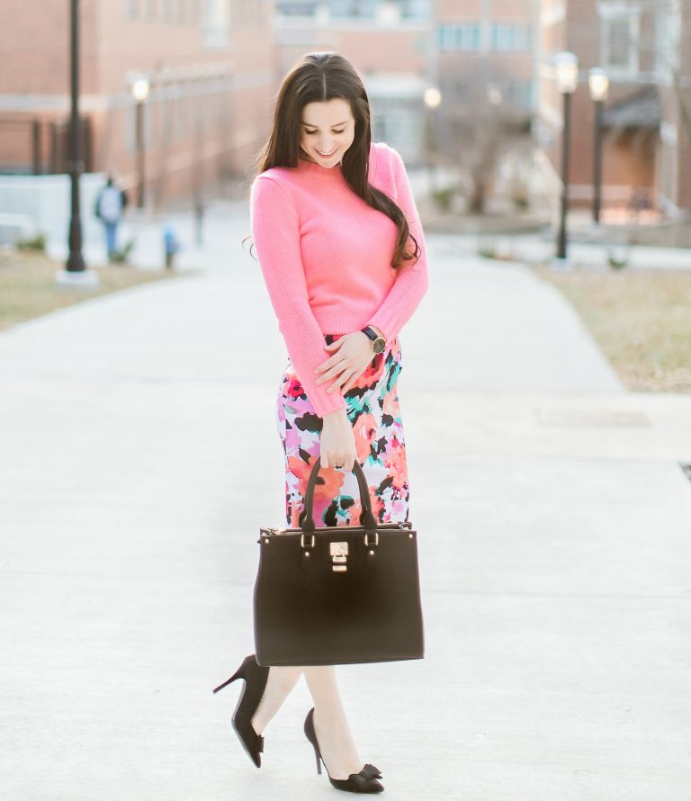 How to Wear a Watercolor Floral Pencil Skirt | Diary of a Debutante