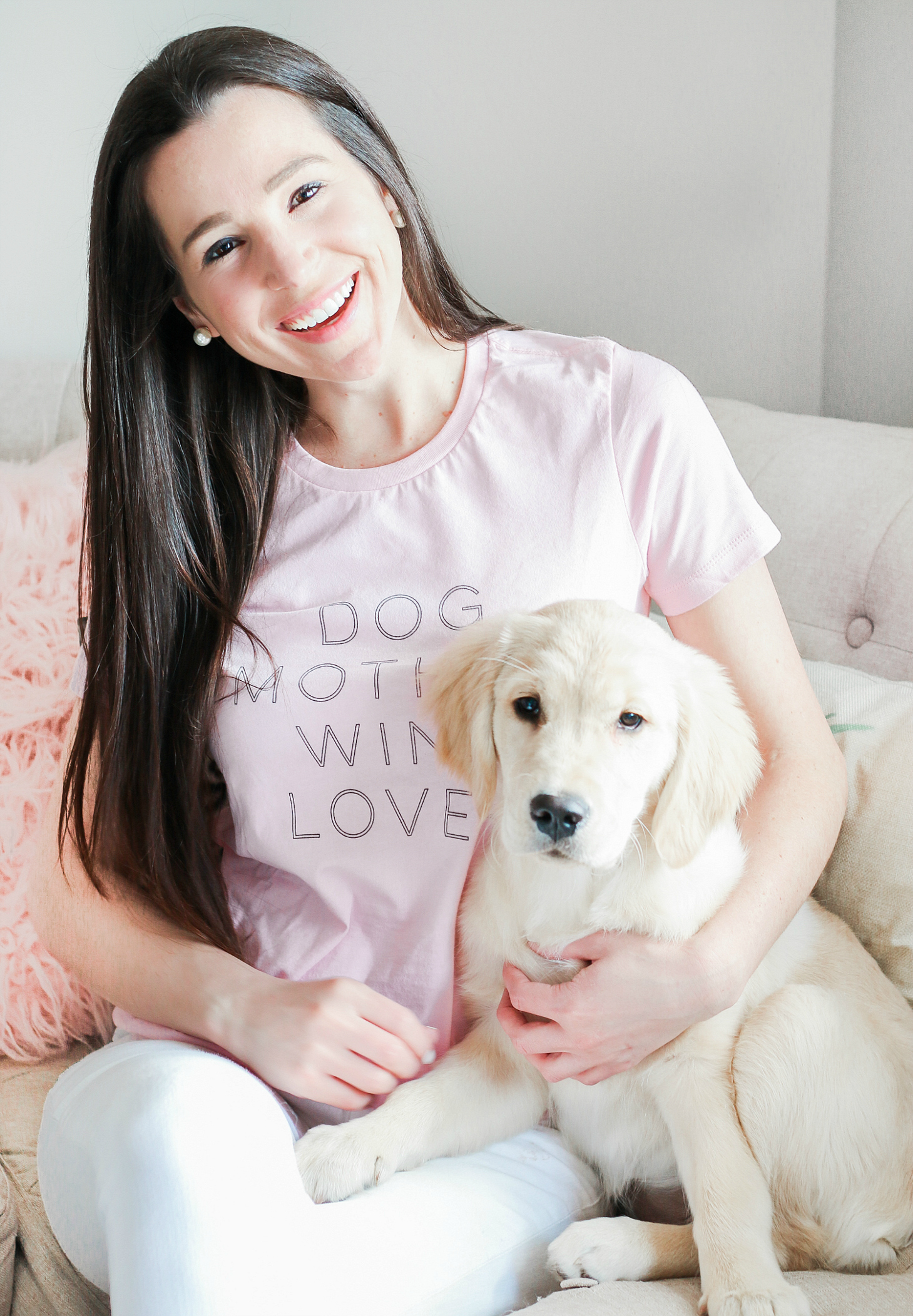 Dog Mother Wine Lover shirt, Woman's Best Friend: 8 Reasons to Get a Puppy by southern lifestyle blogger Stephanie Ziajka from Diary of a Debutante, how a new golden retriever puppy can help if you're depressed in a new city, 8 reasons to get a puppy, 8 reasons why you should get a dog, 4 month old golden retriever puppy pictures