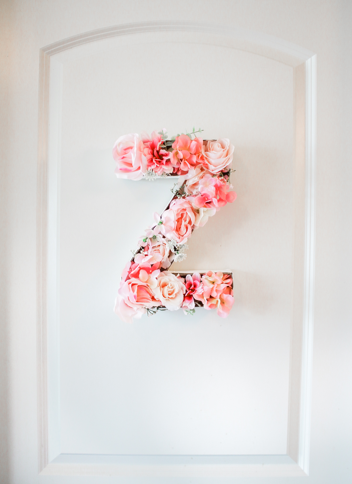 DIY Floral Monogrammed Door Hanger by southern lifestyle blogger Stephanie Ziajka from Diary of a Debutante, DIY birthday gifts for her, diy monogram door hanger, diy monogram letters