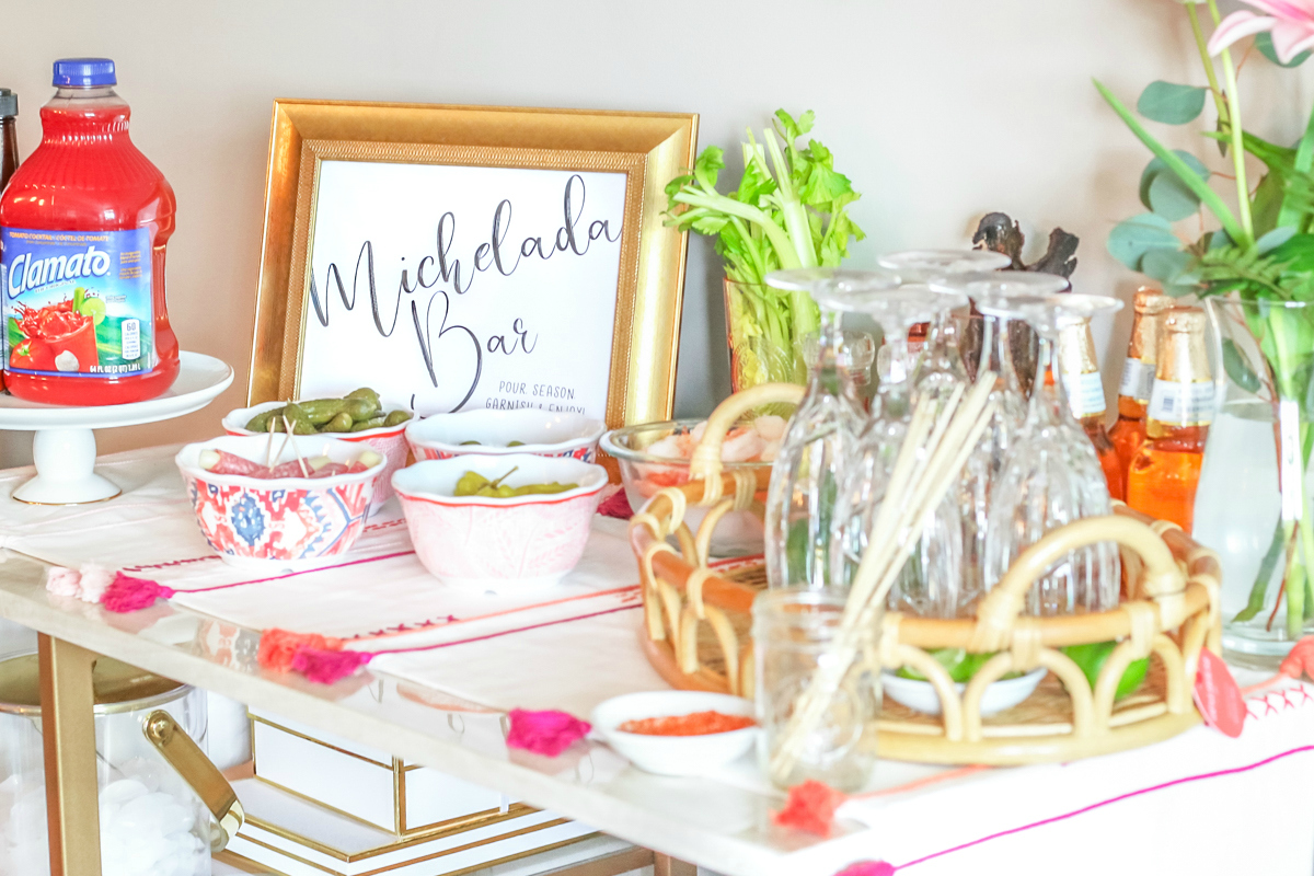 how to make your own Michelada bar by southern blogger Stephanie Ziajka from Diary of a Debutante, perfect Michelada recipe, Michelada rim recipe, authentic Mexican beer cocktail, soccer watch party ideas, Clamato tomato cocktail