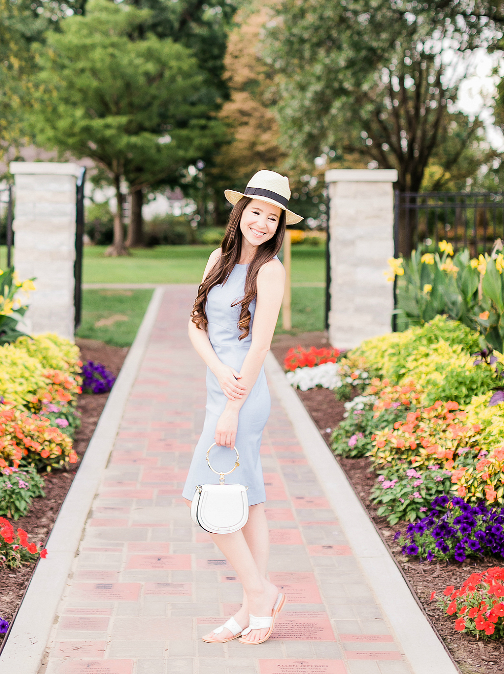 How to wear a sheath dress on vacation, Banana Republic paneled sheath dress, Banana Republic Packable Raffia Hat, Go with the Flow: How to Wear Your Work Clothes on Vacation by affordable style blogger Stephanie Ziajka from Diary of a Debutante