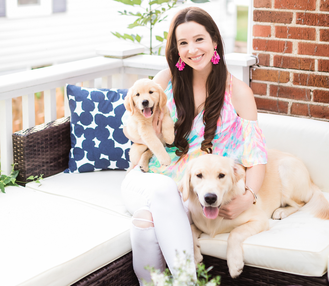 Bringing a Puppy Home Checklist, Puppy Proofing Your Home Checklist, Clear the Shelters Day information, Clear the Shelters: How to Prepare for a New Puppy by southern blogger and dog mom Stephanie Ziajka from Diary of a Debutante, Golden retriever puppies
