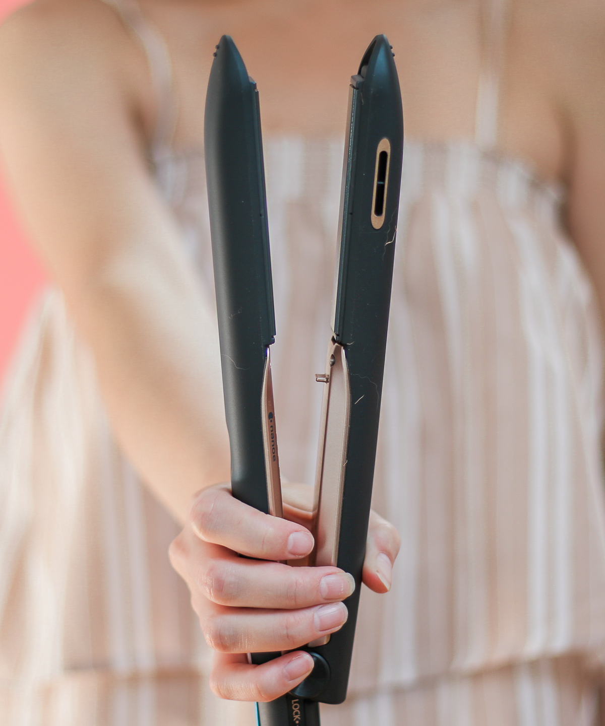 How To: Soft Flat Iron Curls with the Best Flat Iron for Thick Hair by beauty blogger Stephanie Ziajka from Diary of a Debutante, hair straightener styling tricks, soft flat iron curls hair tutorial, Panasonic nanoe Flat Iron review, Panasonic nanoe straightener review