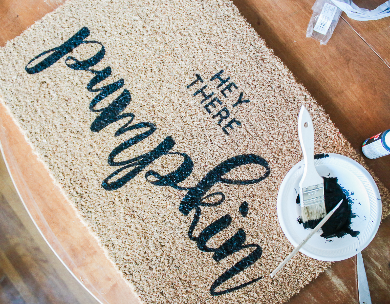 How to design your own doormat, DIY Hey There Pumpkin Doormat: How to Make Stencils with a Cricut Explore Air by southern lifestyle blogger Stephanie Ziajka from Diary of a Debutante, DIY Hey There Pumpkin Doormat, DIY Cricut doormat, how do I make a stencil with my Cricut, making stencils with the Cricut Explore Air