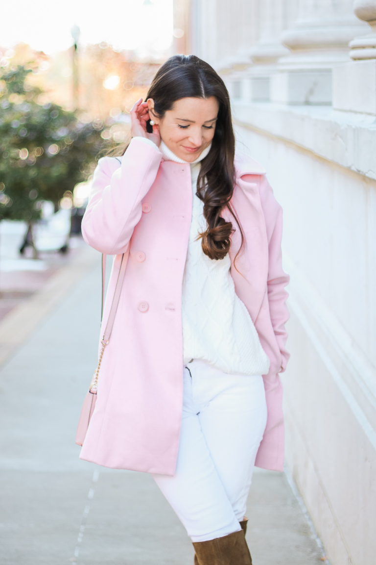 How to Wear a Light Pink Winter Coat | Diary of a Debutante