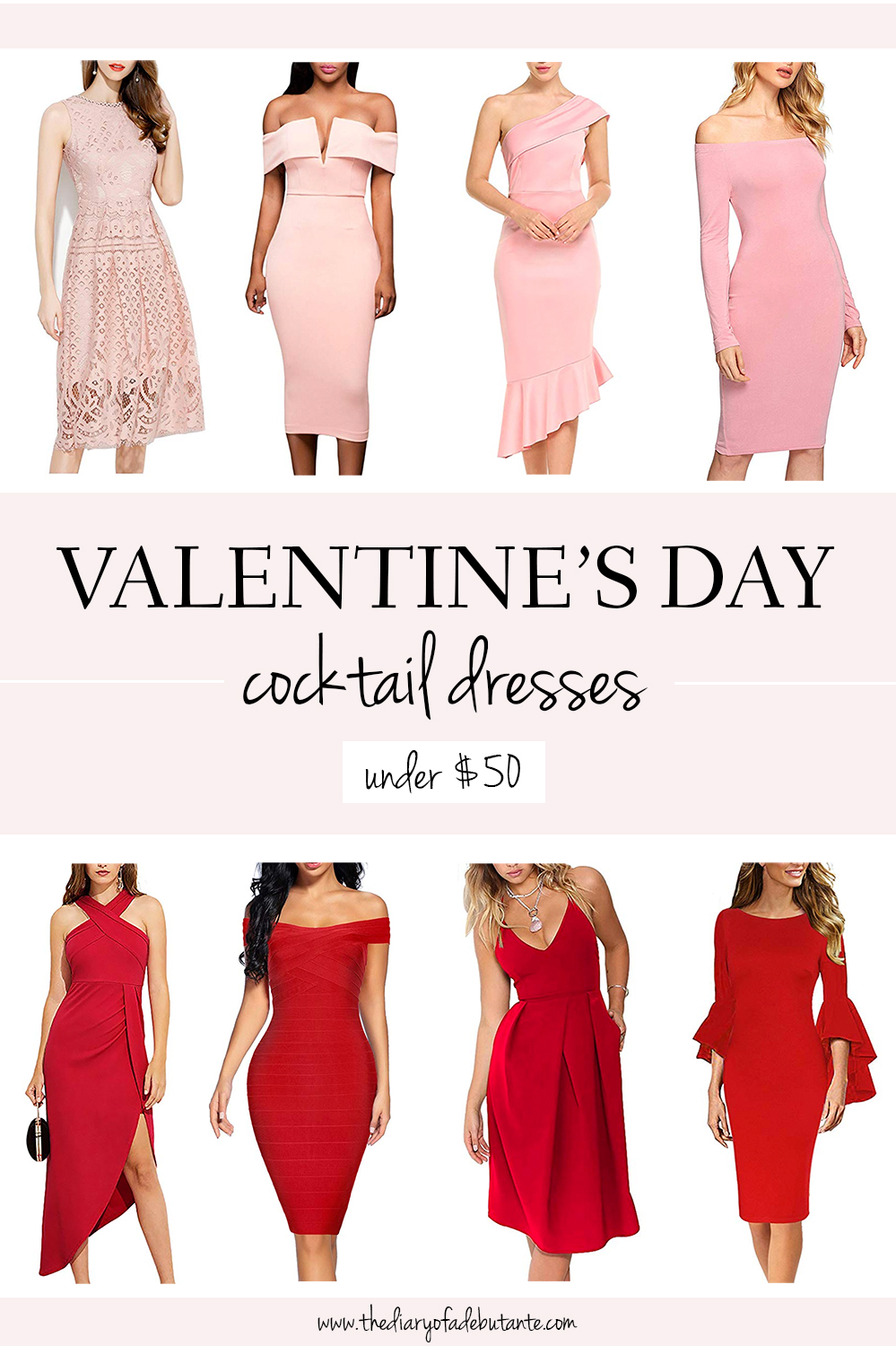 Pink and Red Valentines Day Dresses under 50 by affordable fashion blogger Stephanie Ziajka from Diary of a Debutante, red bridesmaid dresses under 50, cheap red bridesmaid dresses under 50 dollars, cheap pink bridesmaid dresses under 50