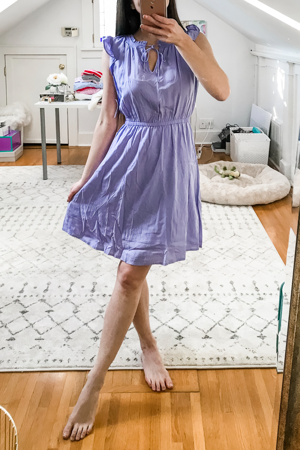 Old Navy Waist-Defined Flutter-Sleeve Dress, Old Navy Try-On Haul: Best of Spring 2019 by Stephanie Ziajka from the popular affordable fashion blog Diary of a Debutante, Old Navy Spring 2019 Try-On Haul, Spring Try-On Haul