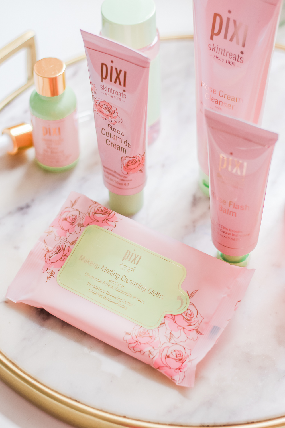 Rose-Infused Skincare Picks: Best Pixi Products for Dry Sensitive Skin by drugstore beauty blogger Stephanie Ziajka from Diary of a Debutante, best of Pixi rose infused skincare, pixi rose infused skintreats, best pixi skincare products, pixi rose oil blend review, pixi by petra rose oil blend, pixi products review, pixi rose cream cleanser review, pixi rose ceramid cream review, pixi rose caviar essence review, pixi rose flash balm review, pixi makeup melting cleansing cloths review, pixi rose glow mist review