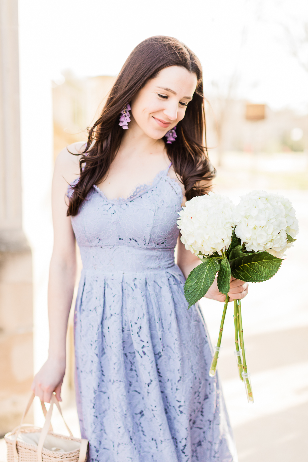 Best of March: The Top 10 Things I Loved in March 2019 by popular southern lifestyle blogger Stephanie Ziajka from Diary of a Debutante, chicwish lilac lace dress with white hydrangeas