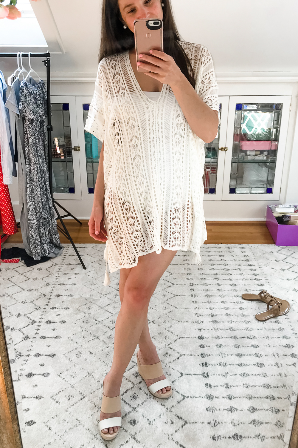 Slit White Wander Agio Net Cover-Up on Amazon, Amazon Summer Try-On Haul and Style Picks by popular affordable fashion blogger Stephanie Ziajka from Diary of a Debutante