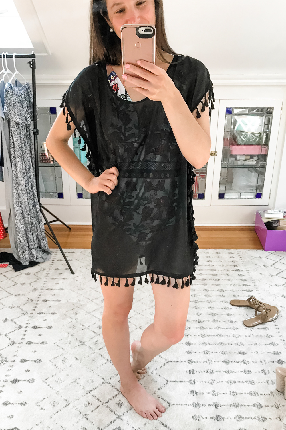 Black GDKEY Chiffon Tassel Cover-Up on Amazon, Amazon Summer Try-On Haul and Style Picks by popular affordable fashion blogger Stephanie Ziajka from Diary of a Debutante