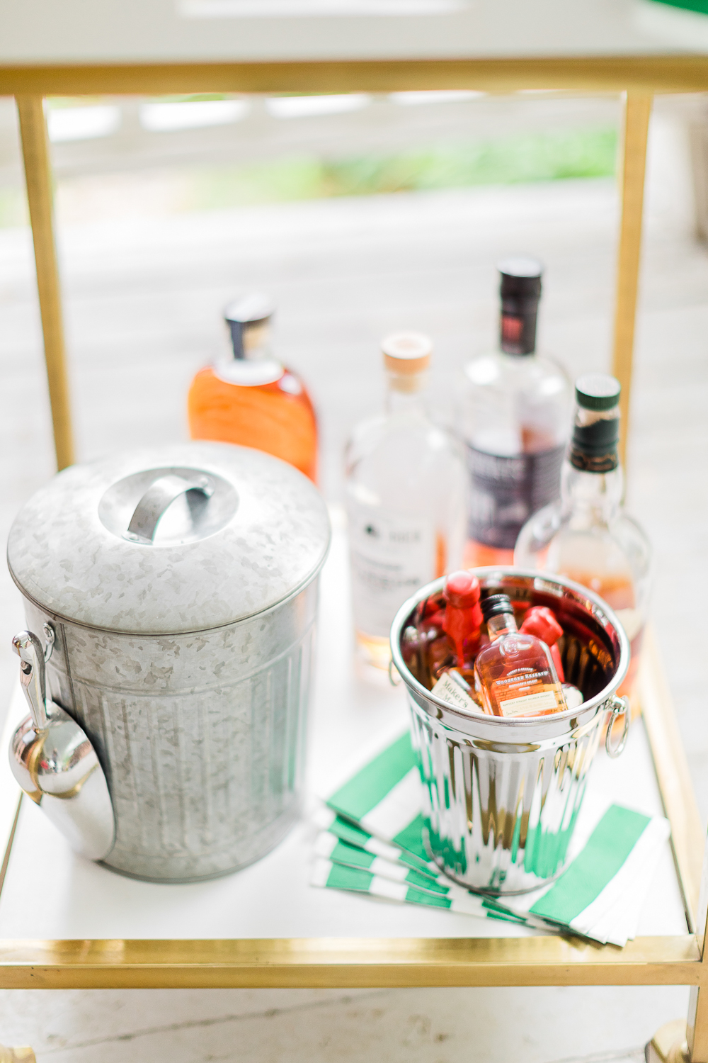 Derby Day Bar Cart, Kentucky Derby Bar Cart, Derby Day Bar Cart and Frozen Mint Julep Punch Recipe by Stephanie Ziajka from the popular southern lifestyle blog Diary of a Debutante 