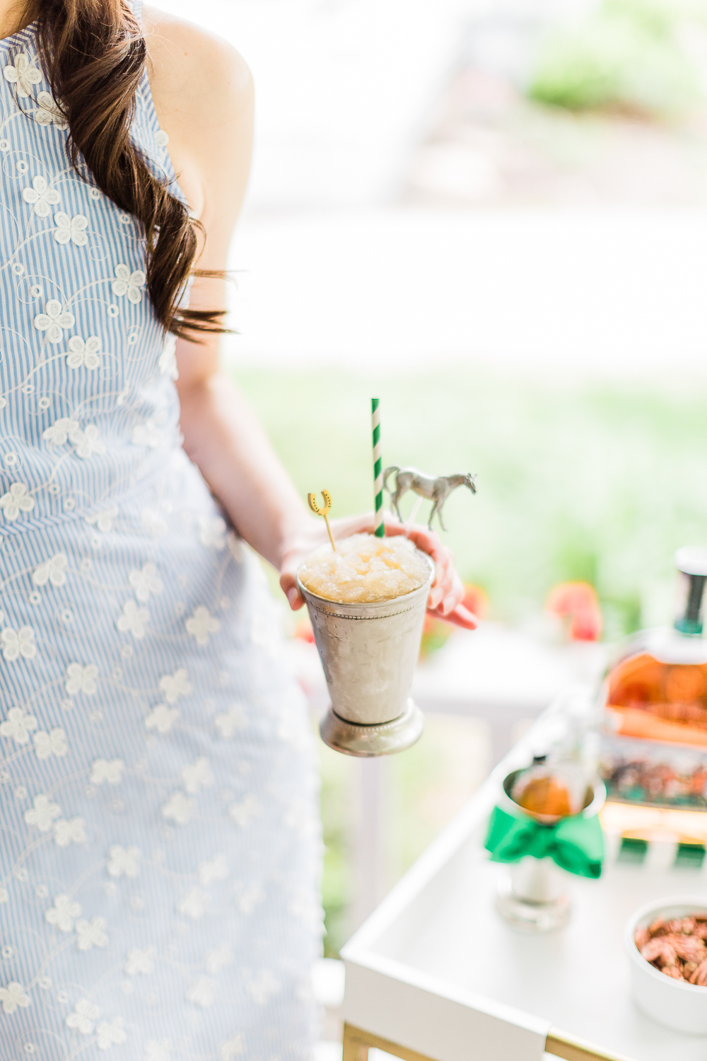 Frozen Mint Julep Punch Recipe from Pizzazzerie's Entertain in Style, frozen derby day drinks, Derby Day Bar Cart and Frozen Mint Julep Punch Recipe by Stephanie Ziajka from the popular southern lifestyle blog Diary of a Debutante 